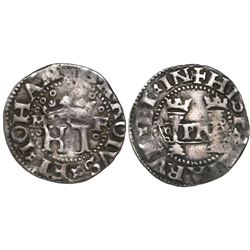 Mexico City, Mexico, 1/2 real, Charles-Joanna, "Early Series," assayer F to right (oMo-oFo), extreme