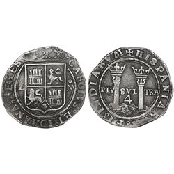 Mexico City, Mexico, 4 reales, Charles-Joanna, "Late Series," assayer L to left, mintmark oM to righ