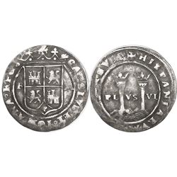 Mexico City, Mexico, 1 real, Charles-Joanna, "Late Series," assayer R to left, mintmark M to right (