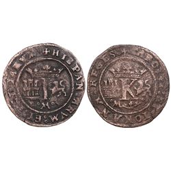 Mexico City, Mexico, copper 4 maravedis, Charles-Joanna, "Late Series," oM below castle to left of K