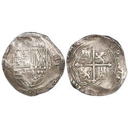 Mexico City, Mexico, cob 8 reales, Philip II, assayer O.