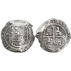 Mexico City, Mexico, cob 8 reales, Philip II, assayer F.