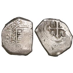 Mexico City, Mexico, cob 8 reales, 1730R.