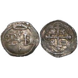 Mexico City, Mexico, cob 1/2 real, Philip III, assayer A/F (1608-9), rare, ex-Christensen.