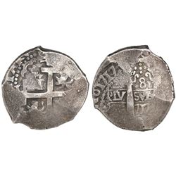 Lima, Peru, cob 8 reales, 1717(M).