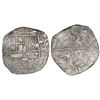 Image 1 : Potosi, Bolivia, cob 8 reales, Philip II, assayer B (5th period), border of x's on reverse only.