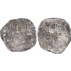 Potosi, Bolivia, cob 8 reales, (1)622T, quadrants of cross transposed, rare.