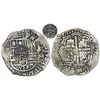 Image 1 : Potosi, Bolivia, cob 8 reales, 1650O, with crowned-•F• (two dots) countermark on shield, from the Ca