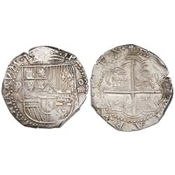 Potosi, Bolivia, cob 4 reales, Philip II, assayer A.