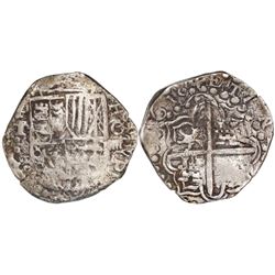 Potosi, Bolivia, cob 4 reales, (1)618T, quadrants of cross transposed.