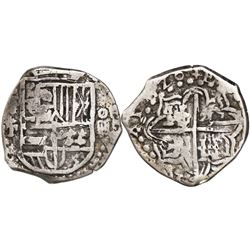 Potosi, Bolivia, cob 4 reales, 1620T, rare.