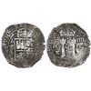 Image 1 : Potosi, Bolivia, cob 8 reales, (16)52E transitional Type IV, from the Capitana (1656).