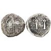 Image 1 : Potosi, Bolivia, cob 8 reales, 1652E post-transitional (transitional Type VIII/B), 1-PH-6 at top, tw