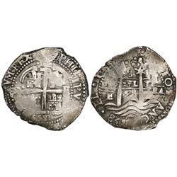 Potosi, Bolivia, cob 8 reales, 1658E.