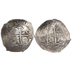 Potosi, Bolivia, cob 8 reales, 1662E.