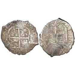 Potosi, Bolivia, cob 8 reales, 1668E.
