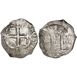 Potosi, Bolivia, cob 8 reales, 1680V.