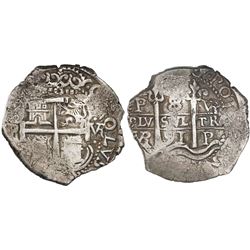 Potosi, Bolivia, cob 8 reales, 1691VR.