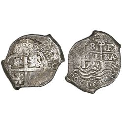 Potosi, Bolivia, cob 8 reales, 1700F.