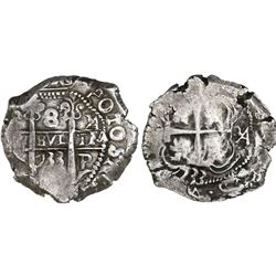 Potosi, Bolivia, cob 8 reales, 1733YA, rare, ex-Gardini.