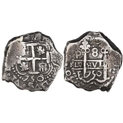 Potosi, Bolivia, cob 8 reales, 1750E.
