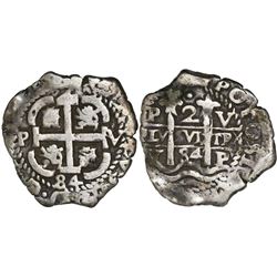 Potosi, Bolivia, cob 2 reales, 1684V.