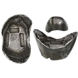 China, Shandong Province, Li Cheng county, 10 tael sycee boat-shaped ingot, Guangxu, Qing Dynasty, 1