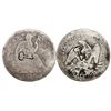 Image 1 : Cuba, 50 centavos, double short-and-thick key countermarks (1872-77) on a USA (San Francisco mint) s