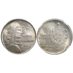 Cuba, "ABC" peso, 1935, encapsulated NGC MS 65.