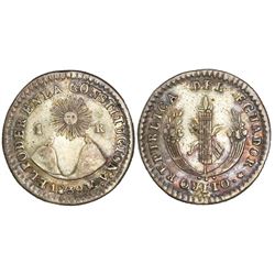 Quito, Ecuador, 1 real, 1839MV.