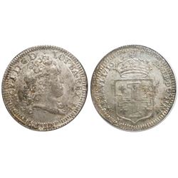 Lorraine, France (under German States), teston, Leopold I, 1716, encapsulated NGC MS 62.