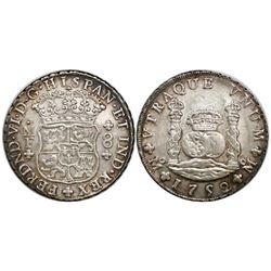 Mexico City, Mexico, pillar 8 reales, Ferdinand VI, 1752MF.