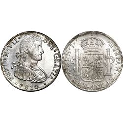 Mexico City, Mexico, bust 8 reales, Ferdinand VII transitional (armored bust), 1810HJ.