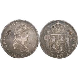 Durango, Mexico, bust 8 reales, Ferdinand VII, 1816MZ, ex-Calbeto.