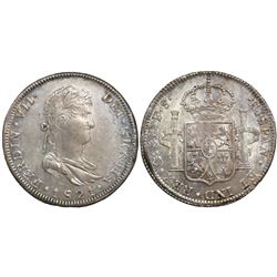 Guadalajara, Mexico, bust 8 reales, Ferdinand VII, 1821FS.