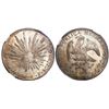 Image 1 : Guanajuato, Mexico, cap-and-rays 8 reales, 1863YF, encapsulated NGC MS 63.