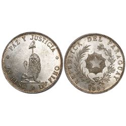 Paraguay (struck in Buenos Aires), 1 peso, 1889.