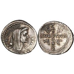 Roman Republic, AR denarius, The Caesarians, Julius Caesar, circa 54-44 BC, moneyer C. Cossutius Mar