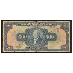 Brazil, Thesouro Nacional, 500 mil reis, no date (1918), estampa 12, series 19, serial 3021.