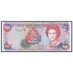 Cayman Islands Currency Board, 10 dollars, 1996, serial X/1 004478, experimental paper (X/1 note), c