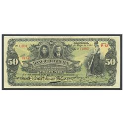 Mexico, El Banco de Coahuila, 50 pesos, 5-5-1912, series R-12, serial 11903.