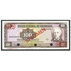 Nicaragua, Banco Central de Nicaragua, 100 cordobas specimen, no date (1979), series E.