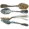 Image 1 : Two clumps of copper-alloy spoons (encrusted as found), 10 spoons total.