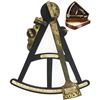 Image 1 : British navigational octant in mahogany case, early 1800s.