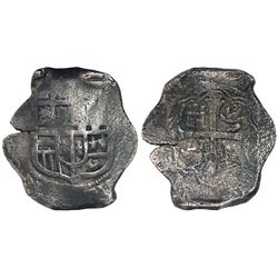 Mexico City, Mexico, cob 8 reales, Philip IV, assayer not visible (D).