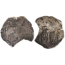 Potosi, Bolivia, cob 8 reales, (16)52E transitional Type VII, ex-Mastalir collection.