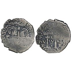 Potosi, Bolivia, cob 1 real, (1652)E Transitional, McLean Type VI, motto PLV-SV-LTR.