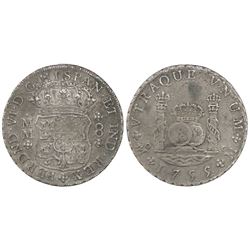 Mexico City, Mexico, pillar 8 reales, Ferdinand VII, 1755MM.