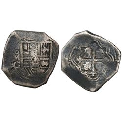 Mexico City, Mexico, cob 8 reales, Philip IV or Charles II, assayer G.