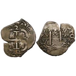 Potosi, Bolivia, cob 2 reales, 1680V.
